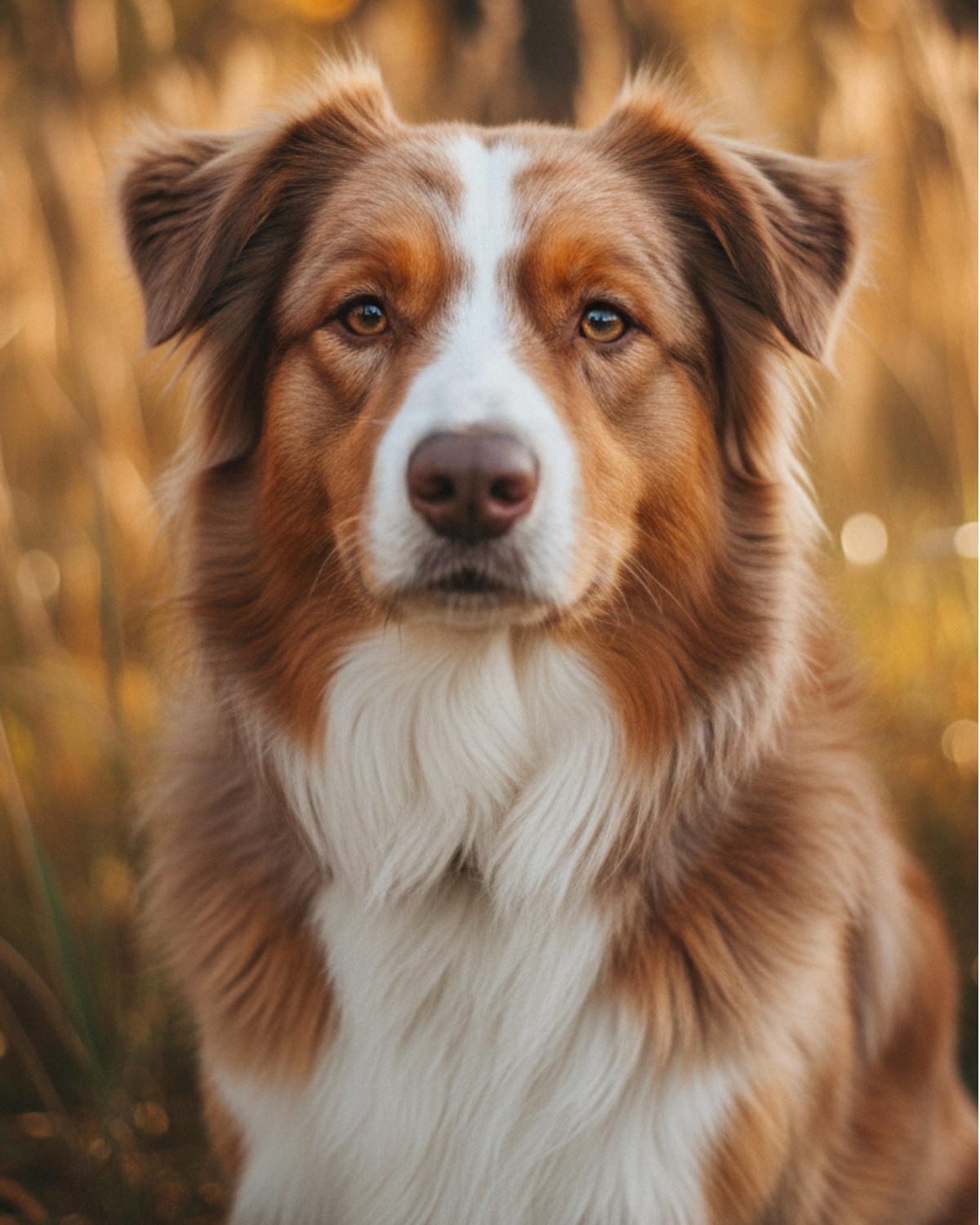 Happy, calm Australian Shepherd